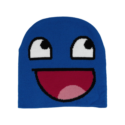 BLUE EPIC FACE KNIT BEANIE
