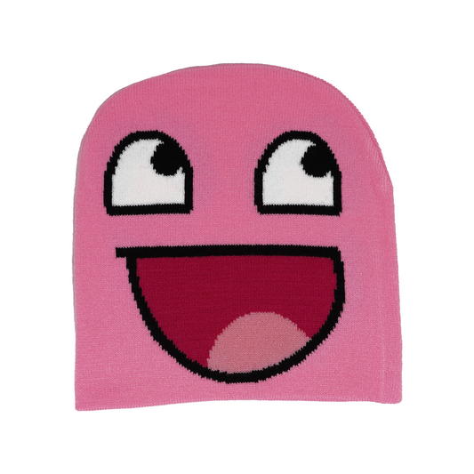 PINK EPIC FACE KNIT BEANIE