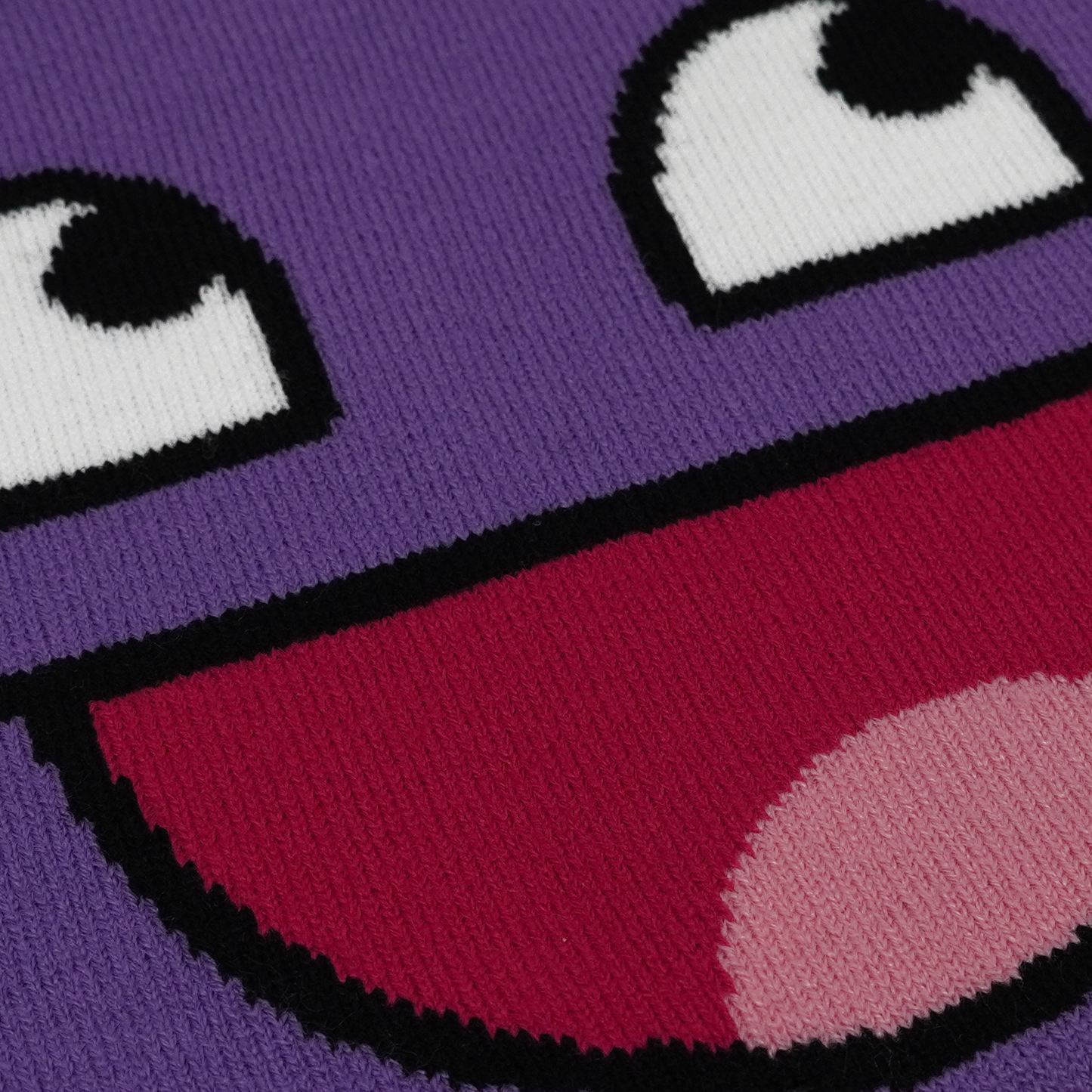 PURPLE EPIC FACE KNIT BEANIE