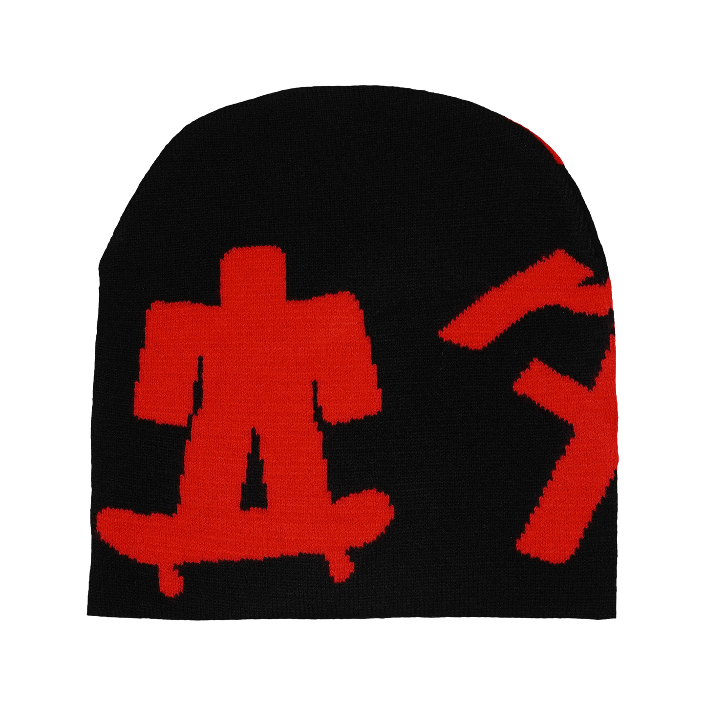 RED GRIND WOVEN BEANIE