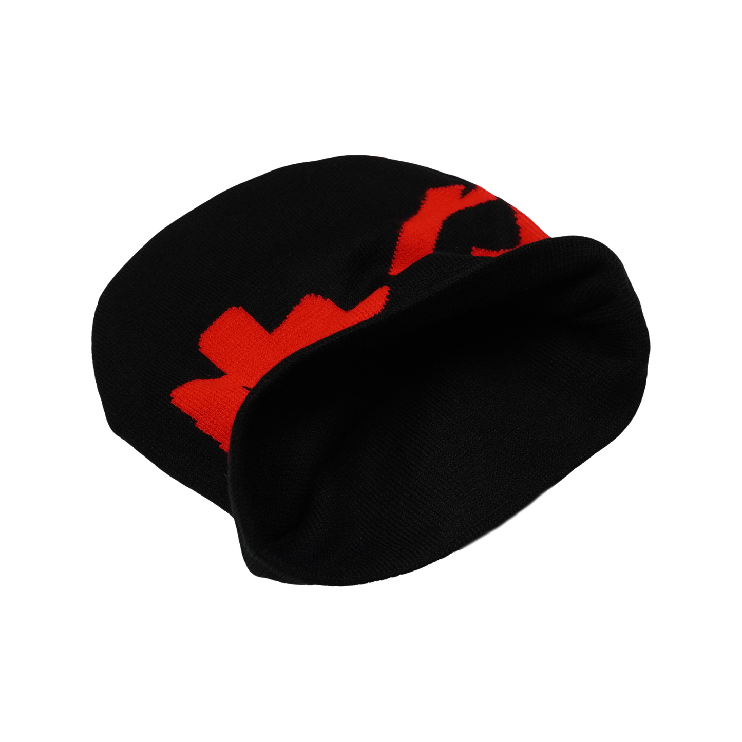 RED GRIND WOVEN BEANIE