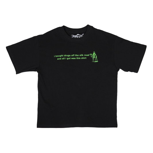 SILK ROAD TEE GREEN ON BLACK